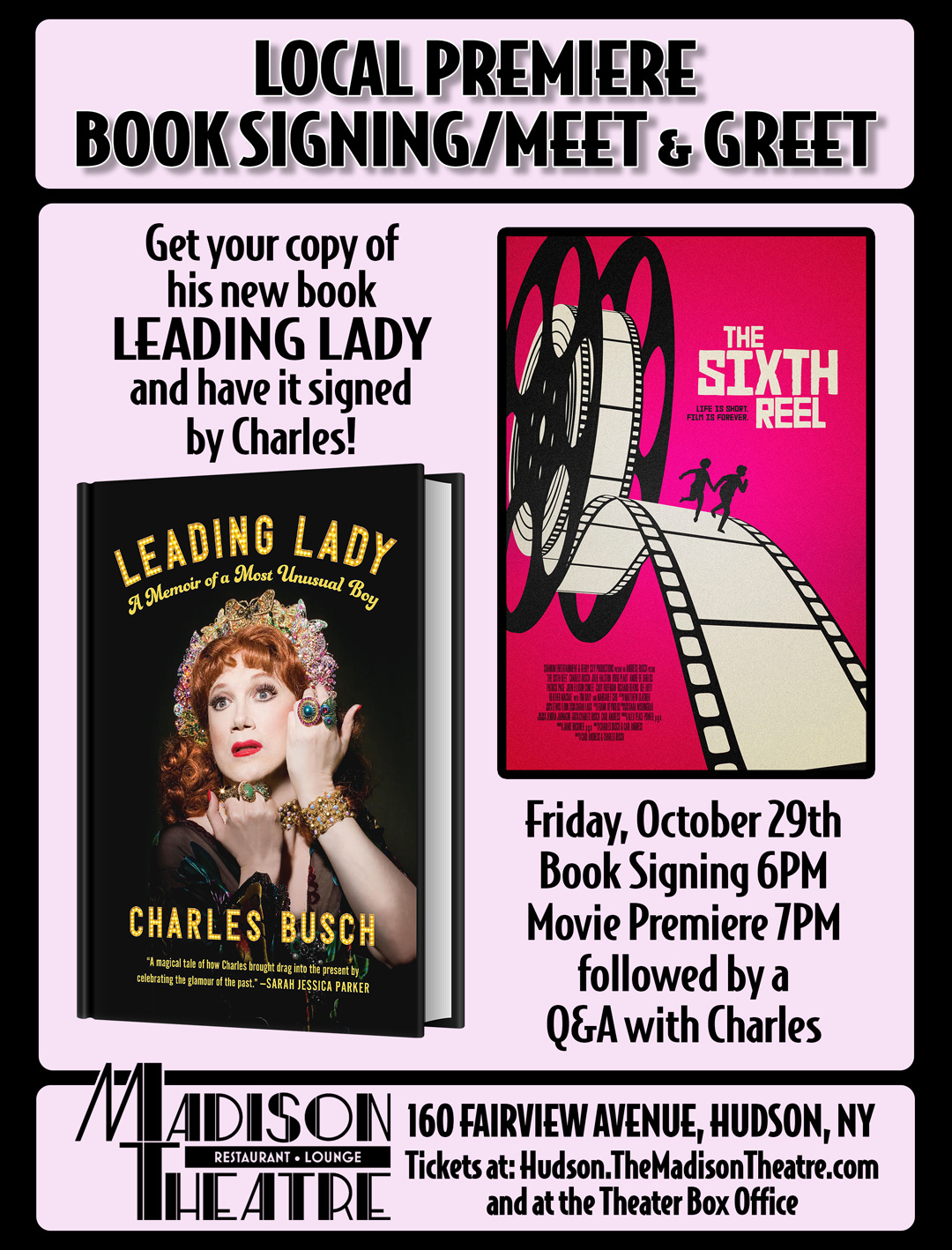 PREMIERE/Q&A/BOOK SIGNING – CHARLES BUSCH! – Big Gay Hudson Valley